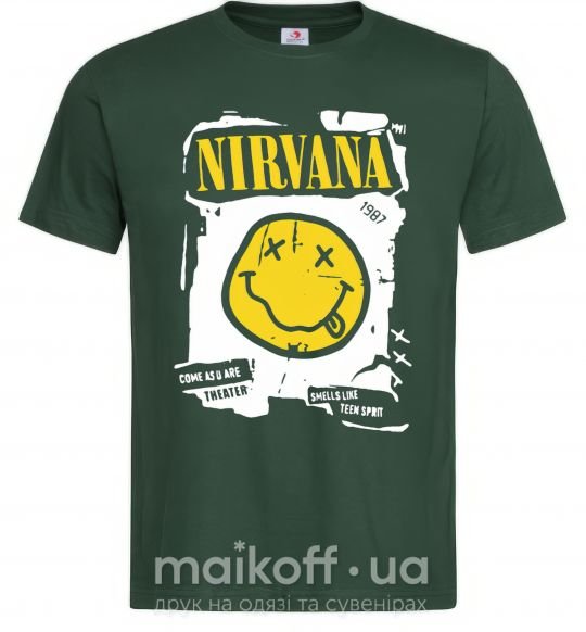 Мужская футболка Nirvana 1987 Темно-зеленый фото