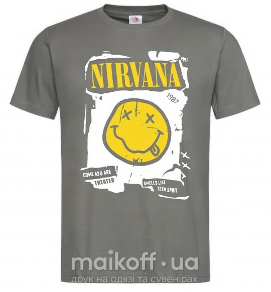 Мужская футболка Nirvana 1987 Графит фото