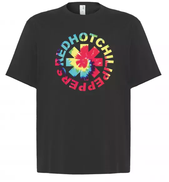 Футболка Оверсайз Red hot chily peppers tie dye Чорний фото