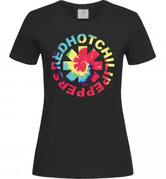 Жіноча футболка Red hot chily peppers tie dye Чорний фото