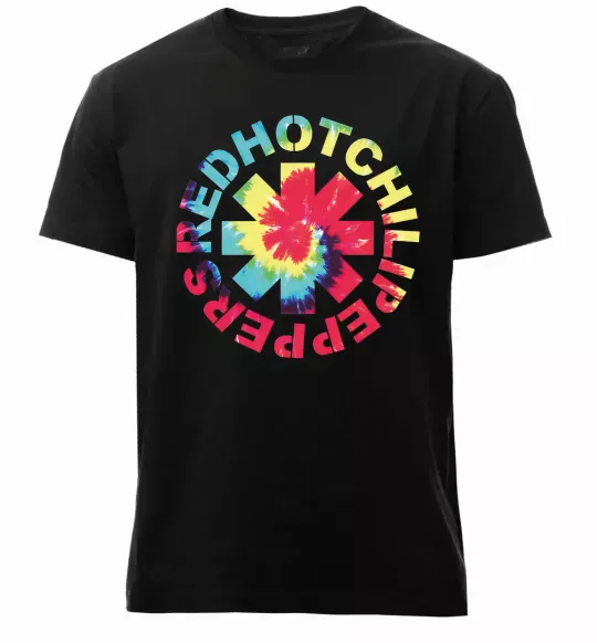 Чоловіча преміум футболка Red hot chily peppers tie dye Чорний фото