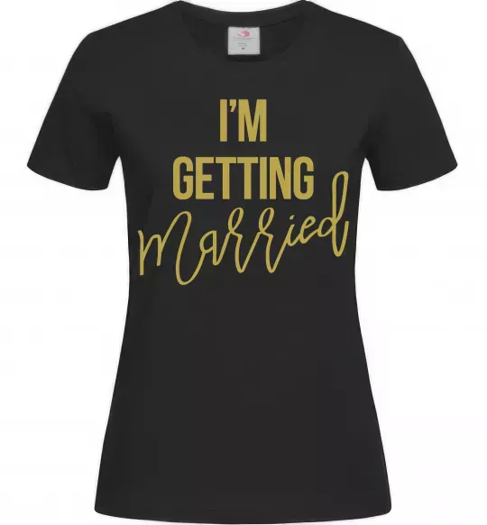 Женская футболка I am getting married розмір М Черный фото