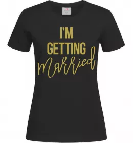 Жіноча футболка I am getting married розмір М Чорний фото
