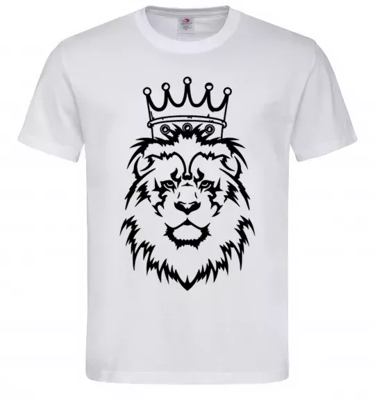 Чоловіча футболка Лев король розмір S Білий фото