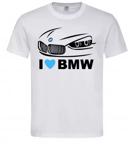 Чоловіча футболка Love bmw, колір - чорний, розмір - S Білий фото