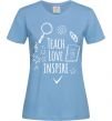 Женская футболка Teach love inspire, розмір S Голубой фото