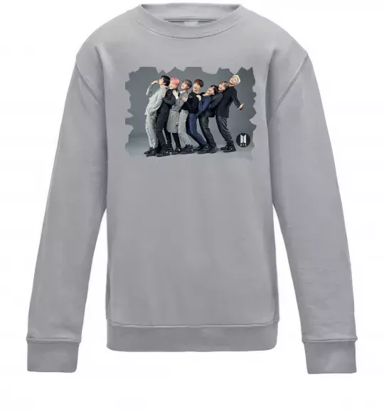 Дитячий світшот Bangtan, 9-11 років Сірий меланж фото