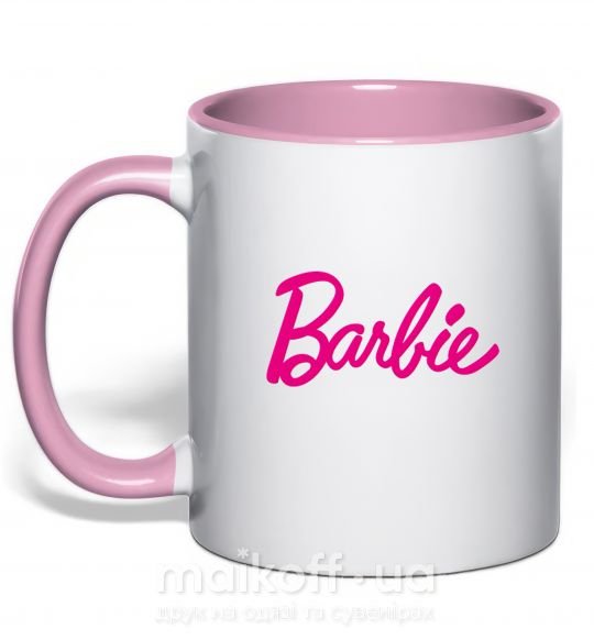 Чашка з кольоровою ручкою Barbie Ніжно рожевий фото