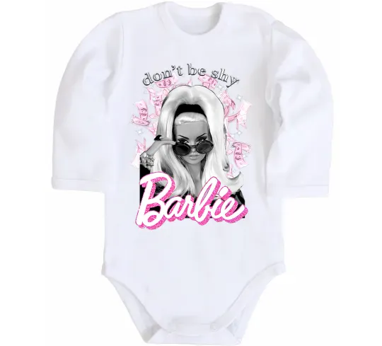 Дитячий бодік Barbie dont be shy Білий фото