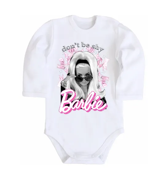 Детский боди Barbie dont be shy Белый фото