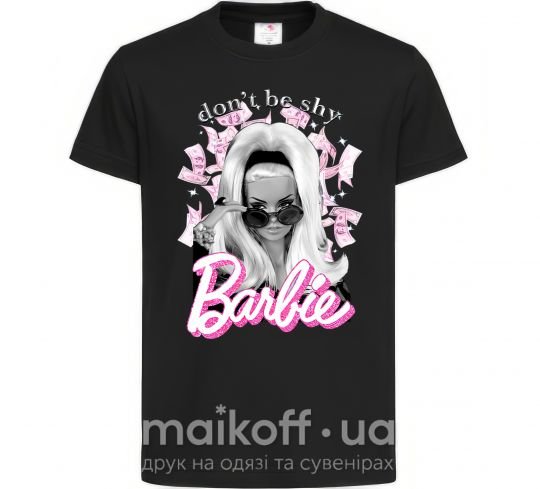 Дитяча футболка Barbie dont be shy Чорний фото