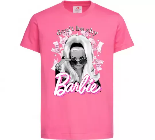 Дитяча футболка Barbie dont be shy Яскраво-рожевий фото
