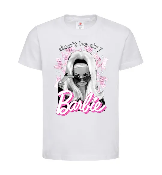 Детская футболка Barbie dont be shy Белый фото