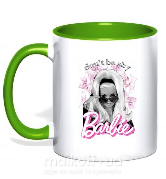 Чашка с цветной ручкой Barbie dont be shy Зеленый фото