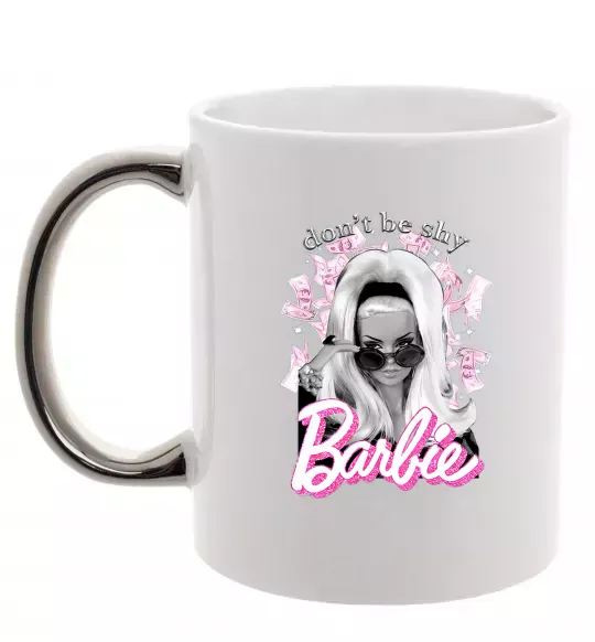 Чашка з кольоровою ручкою Barbie dont be shy Срібло фото