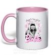 Чашка з кольоровою ручкою Barbie dont be shy Ніжно рожевий фото