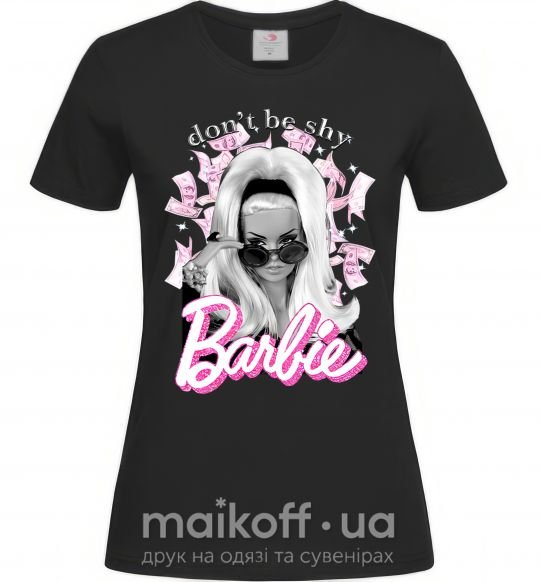 Жіноча футболка Barbie dont be shy Чорний фото