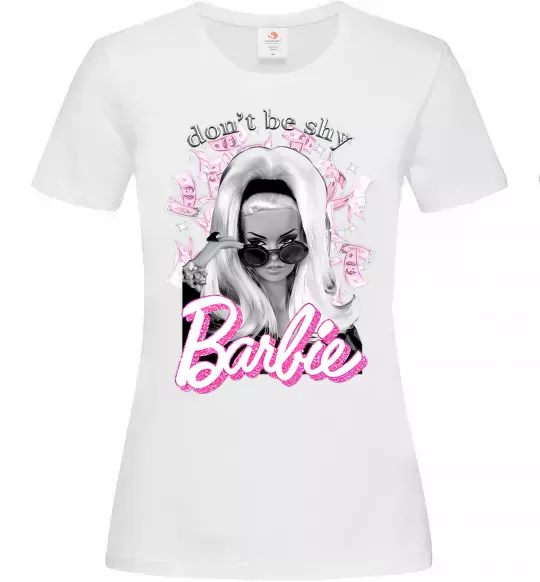 Жіноча футболка Barbie dont be shy Білий фото