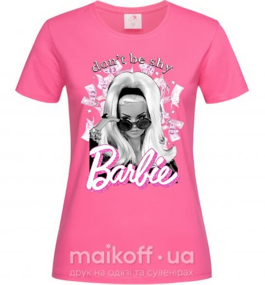 Жіноча футболка Barbie dont be shy Яскраво-рожевий фото