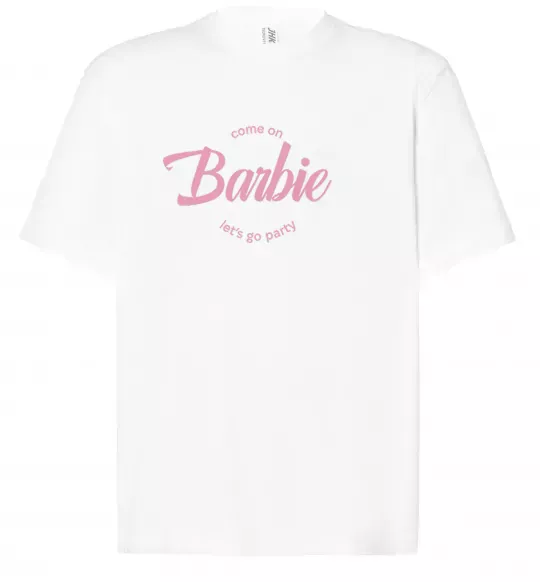 Футболка Оверсайз Barbie lets go party Белый фото