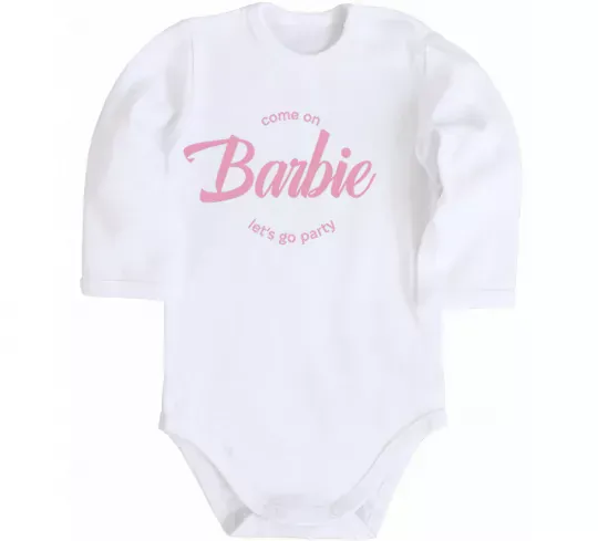 Дитячий бодік Barbie lets go party Білий фото