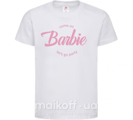 Дитяча футболка Barbie lets go party Білий фото