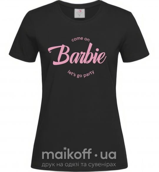 Жіноча футболка Barbie lets go party Чорний фото