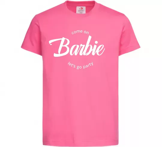 Дитяча футболка Barbie lets go party Яскраво-рожевий фото