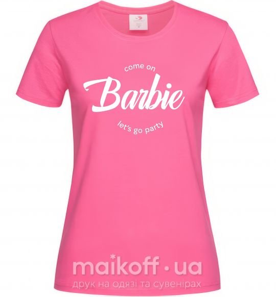Жіноча футболка Barbie lets go party Яскраво-рожевий фото