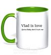 Чашка с цветной ручкой Vlad is love Зеленый фото