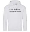 Чоловіча толстовка (худі) Vlad is love Сірий меланж фото