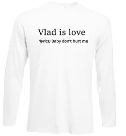 Лонгслив Vlad is love Белый фото