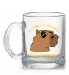 Чашка скляна Be a capybara Прозорий фото