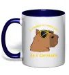 Чашка с цветной ручкой Be a capybara Глубокий темно-синий фото