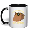 Чашка с цветной ручкой Be a capybara Черный фото