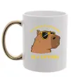 Чашка с цветной ручкой Be a capybara Золото фото