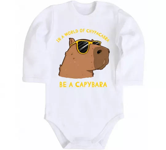 Дитячий бодік Be a capybara Білий фото
