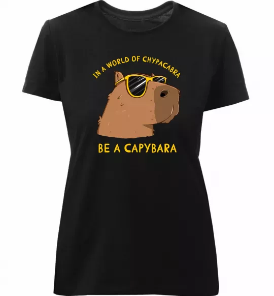 Жіноча преміум футболка Be a capybara Чорний фото
