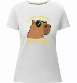 Женская премиум футболка Капібара Черный фото