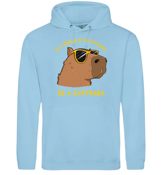 Мужская толстовка (худи) Be a capybara Голубой фото