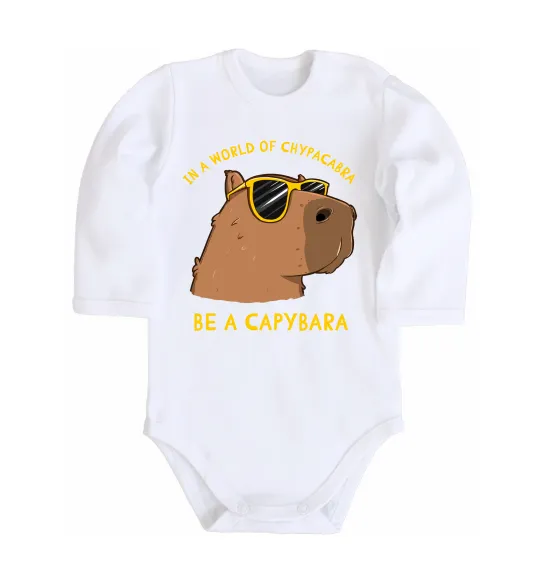 Детский боди Be a capybara Белый фото