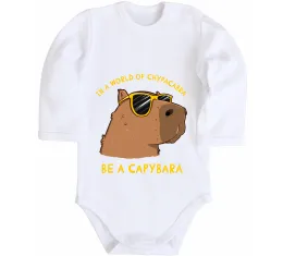 Дитячий бодік Be nice Be friendly Be a Capybara Білий фото