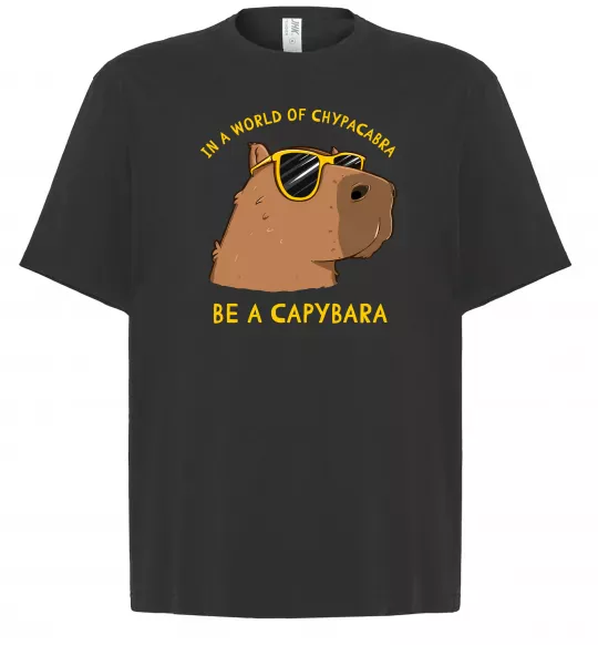 Футболка Оверсайз Be a capybara Черный фото