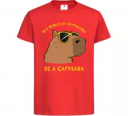 Детская футболка Be a capybara Красный фото