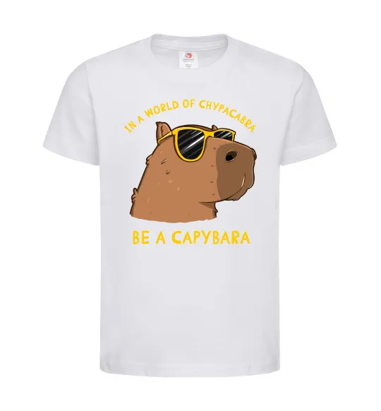 Детская футболка Be a capybara Белый фото