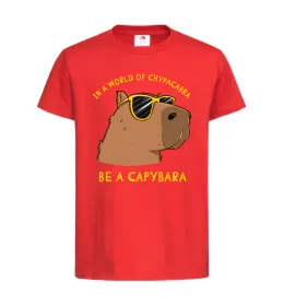 Детская футболка Be a capybara Красный фото