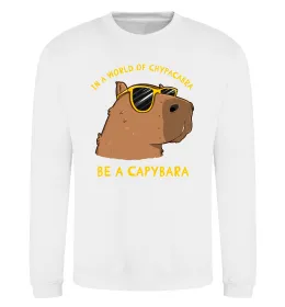 Свитшот Be a capybara Белый фото