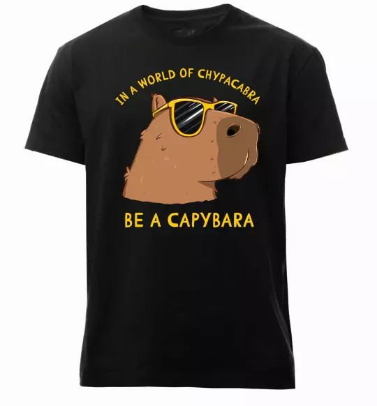 Чоловіча преміум футболка Be a capybara Чорний фото