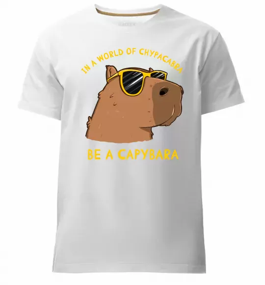 Чоловіча преміум футболка Be a capybara Білий фото