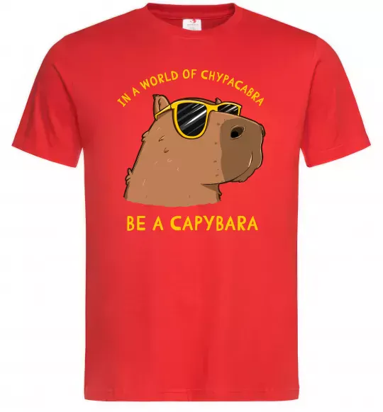 Мужская футболка Be a capybara Красный фото